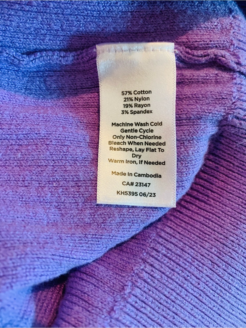 Talbots Violet Ribbed Turtleneck Sweater - Picture 4 of 6